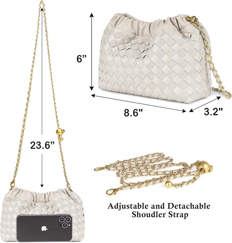 Joryin Woven Women's Crossbody Bag & Evening Purse, Trendy Dumpling Clutch & Hobo Cloud Shoulder Bag Trendy Dumpling Clutch - Image 5